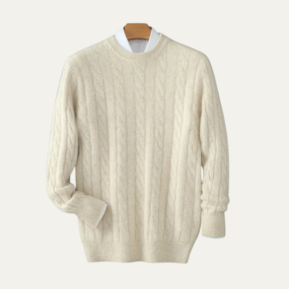 Men's Cable Knit Crewneck Sweater