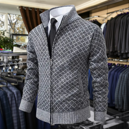 Men's Zip Front Cardigan Stand Collar
