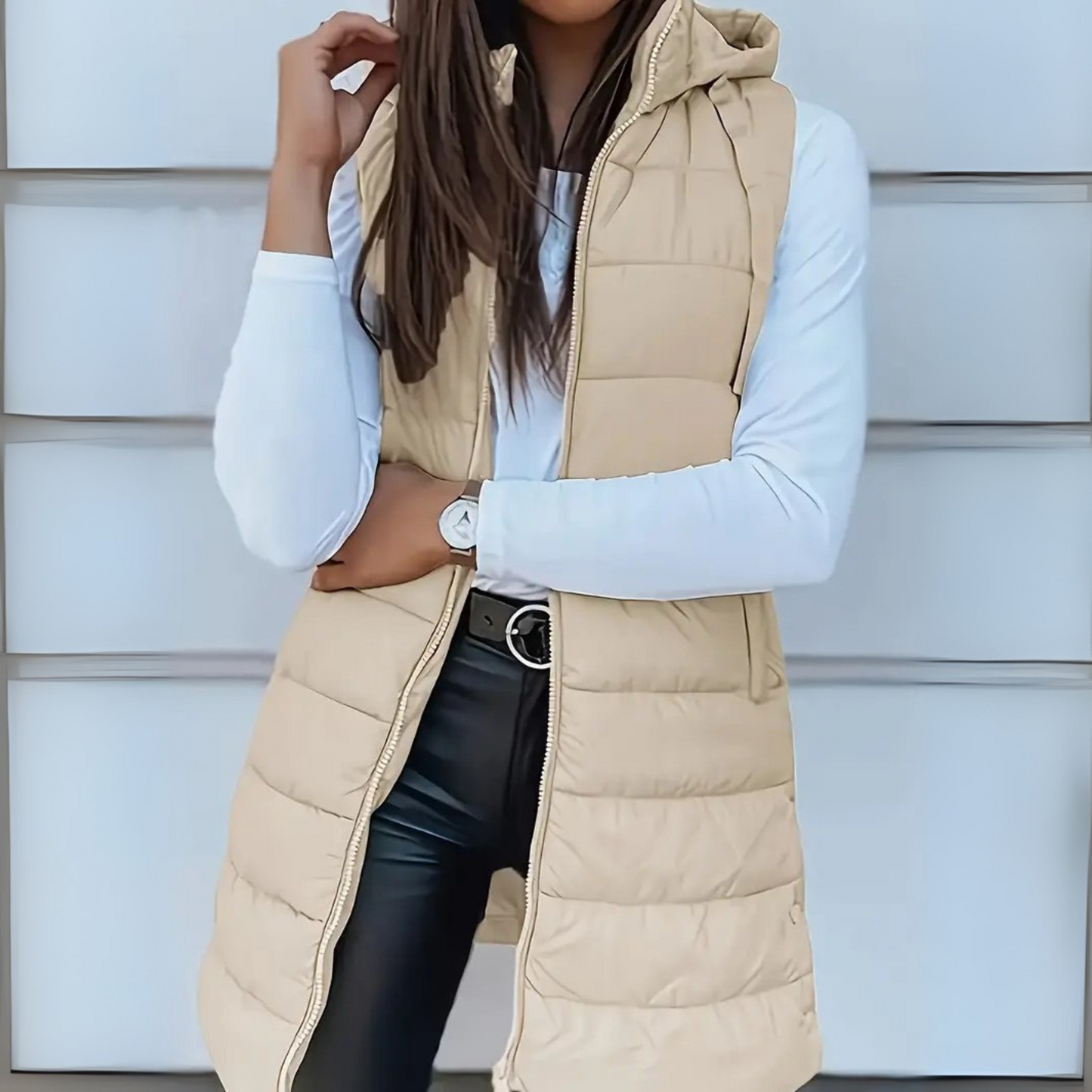 Warm Women's Down Hooded Waistcoat