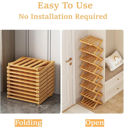 9 Tier Bamboo Storage Shelf No Assembly Required