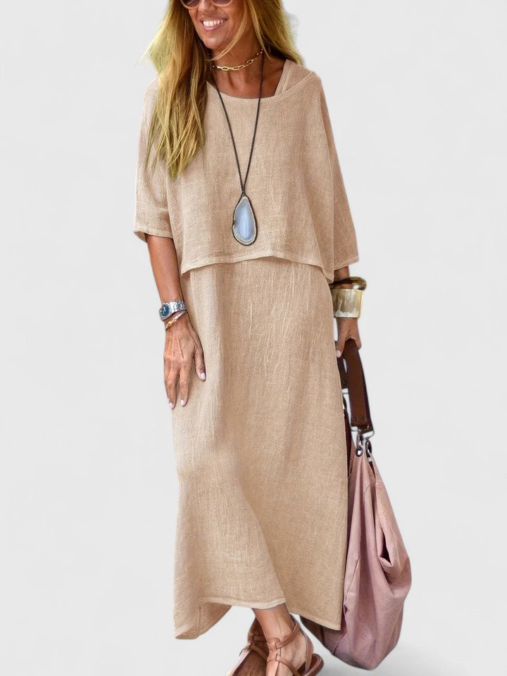 Women's 2 Piece Maxi Dress and Casual Top Set