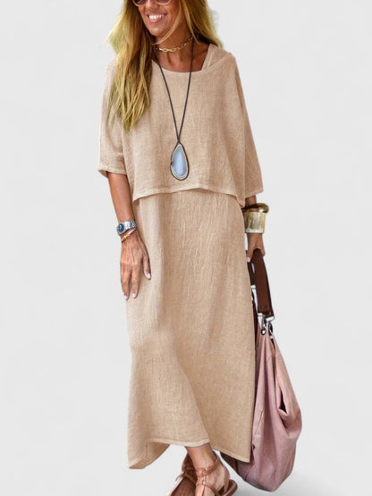 Women's 2 Piece Maxi Dress and Casual Top Set