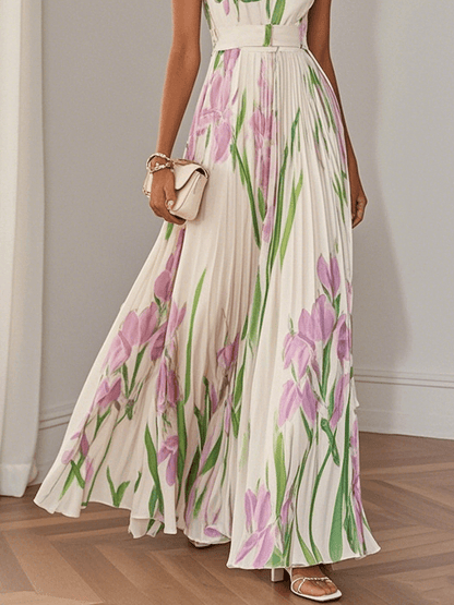 Elegant Flowy Floral Long Dress