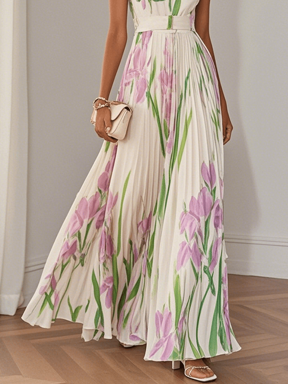 Beautiful V-Neck Long Summer Dress