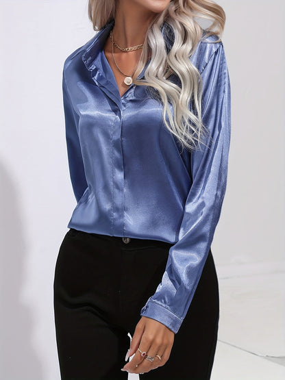 Ladies Classic Long Sleeve Silk Blouses