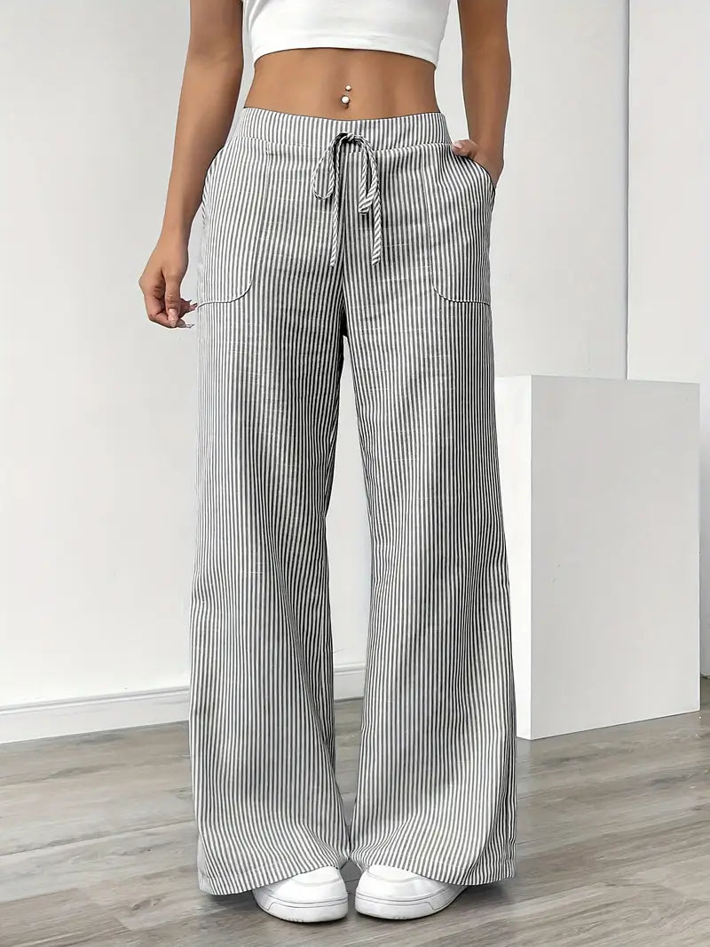 Comfortable Loose Fit Striped Pants