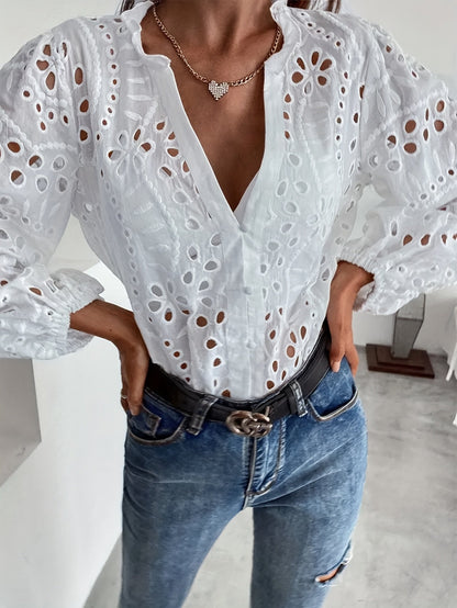 Women's Pretty Floral Button Blouse