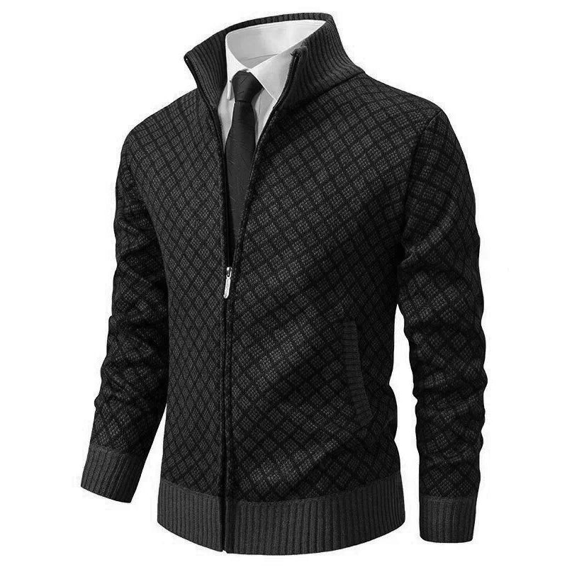 Men's Zip Front Cardigan Stand Collar