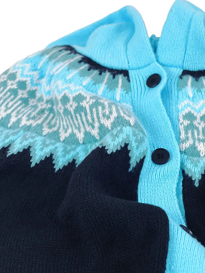 Women's Hooded Cardigan Knit Button Front