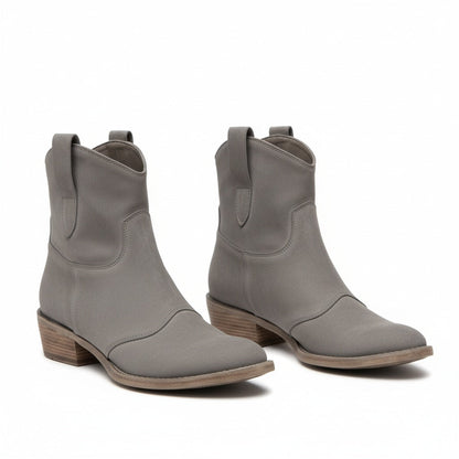 Women's Western Ankle Boots Pull On Heel
