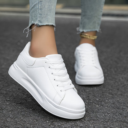 Women's White Leather Sneakers