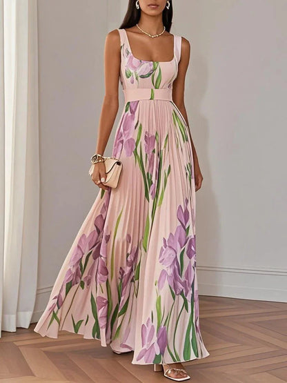 Elegant Flowy Floral Long Dress