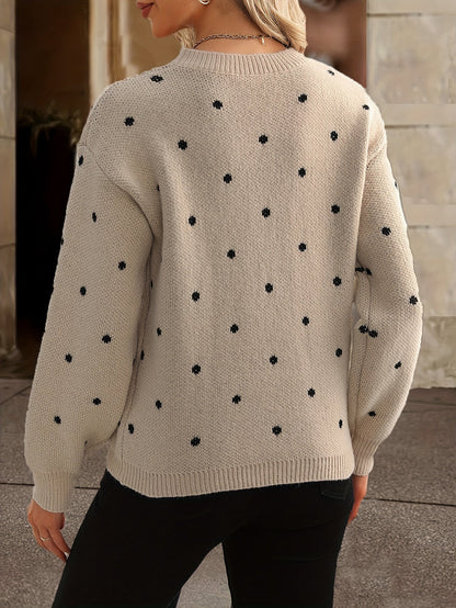 Women's Polka Dot Sweater Casual Knit