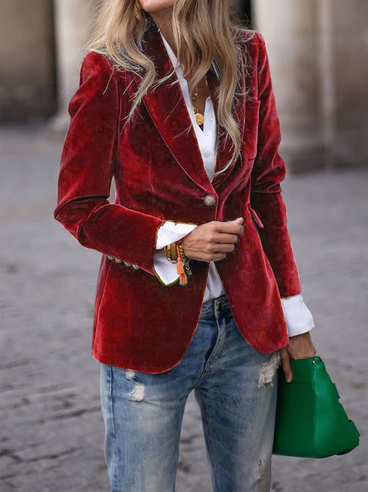 Women's Classic Blazer Tailored Fit Button Front - VibreMode