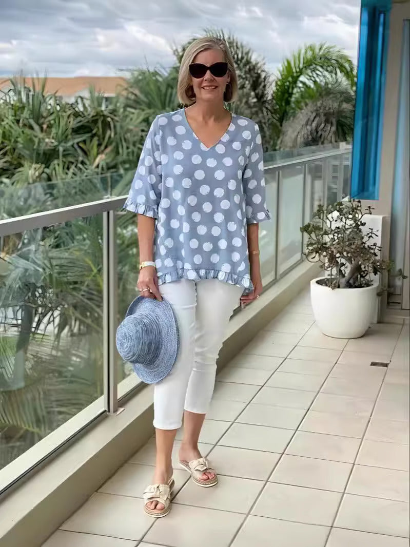 Fashionable Women's V-Neck Top