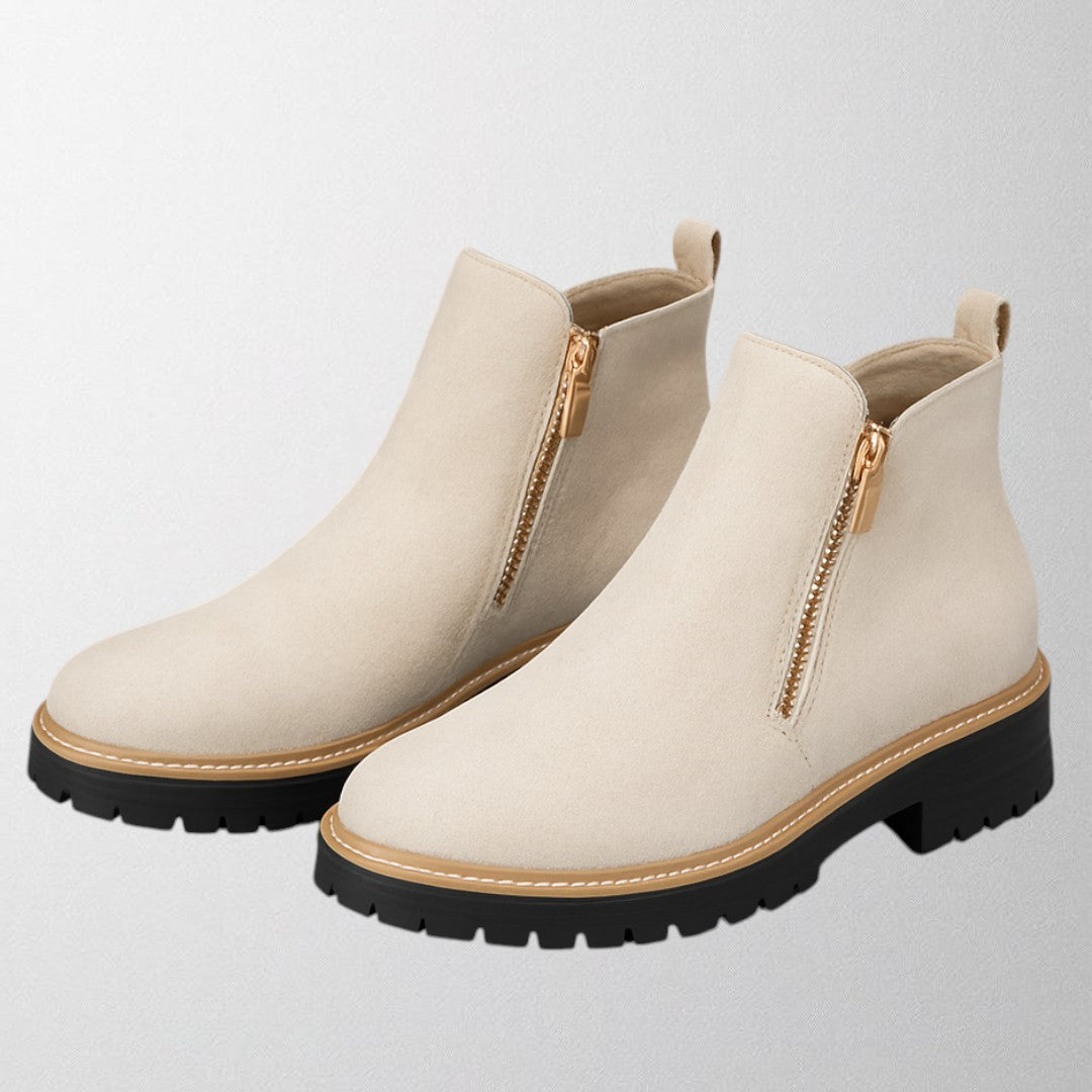 Women's Round Toe Zip Shoes