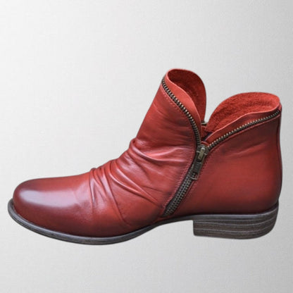 Women's Ankle Boots Rounded Toe Side Zipper