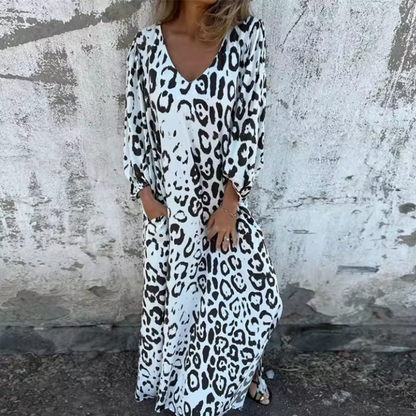 Women's Leopard Print Maxi Dress