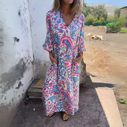 Women's Loose Fit Spring Dress With Pockets