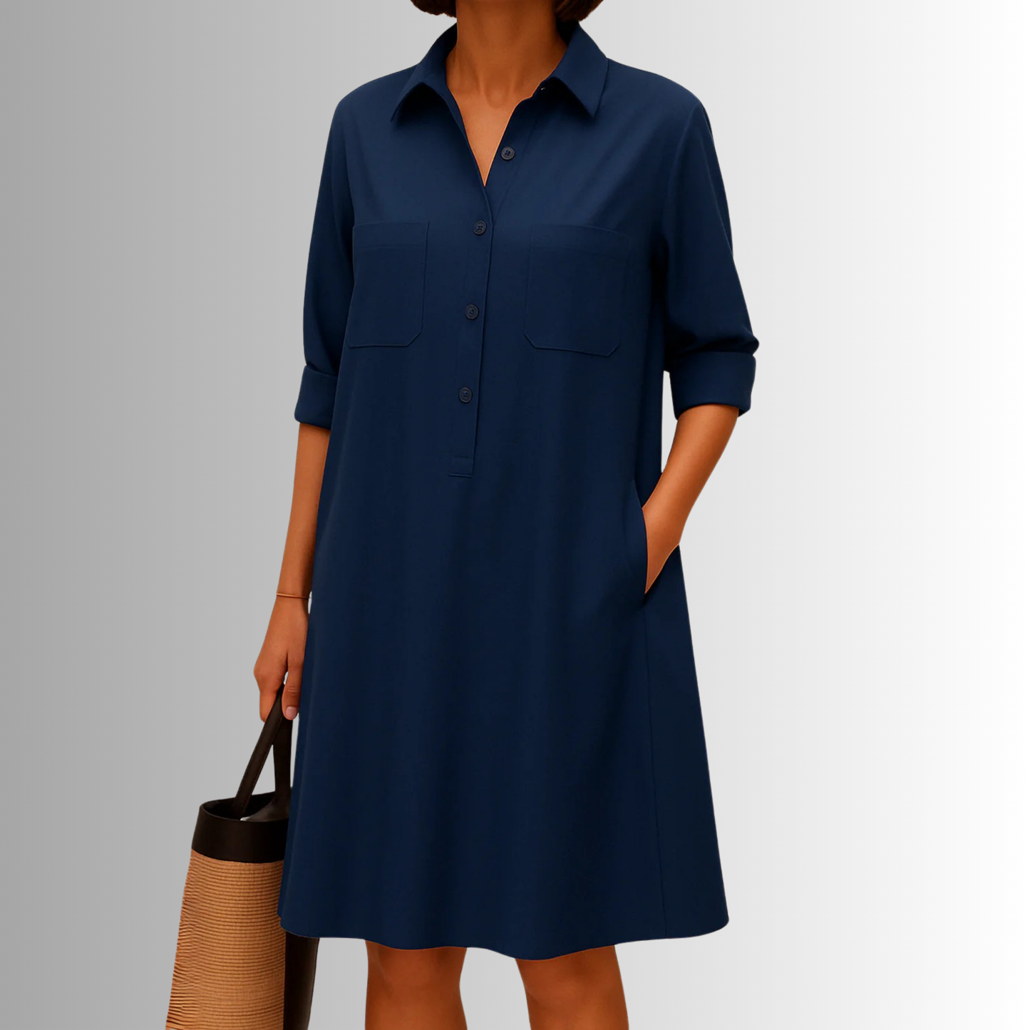 Casual Easy Fit Button Dress