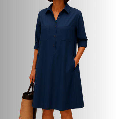 Casual Easy Fit Button Dress