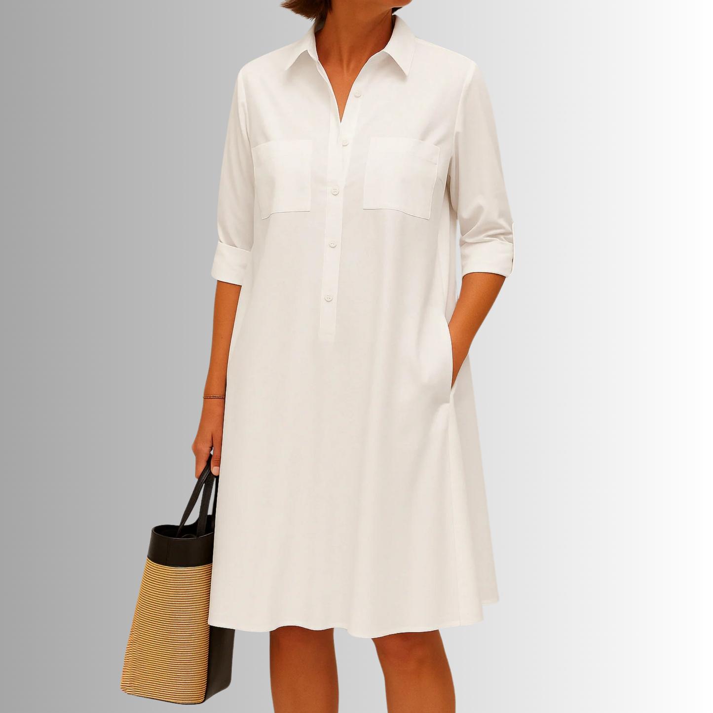 Casual Easy Fit Button Dress