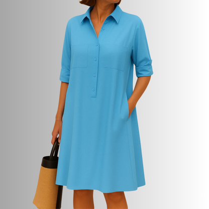 Casual Easy Fit Button Dress
