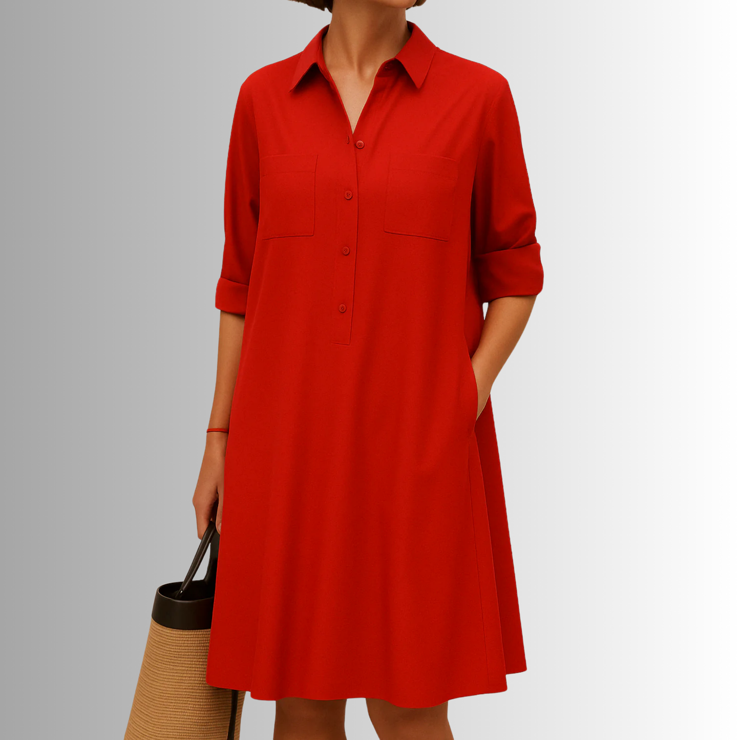 Casual Easy Fit Button Dress
