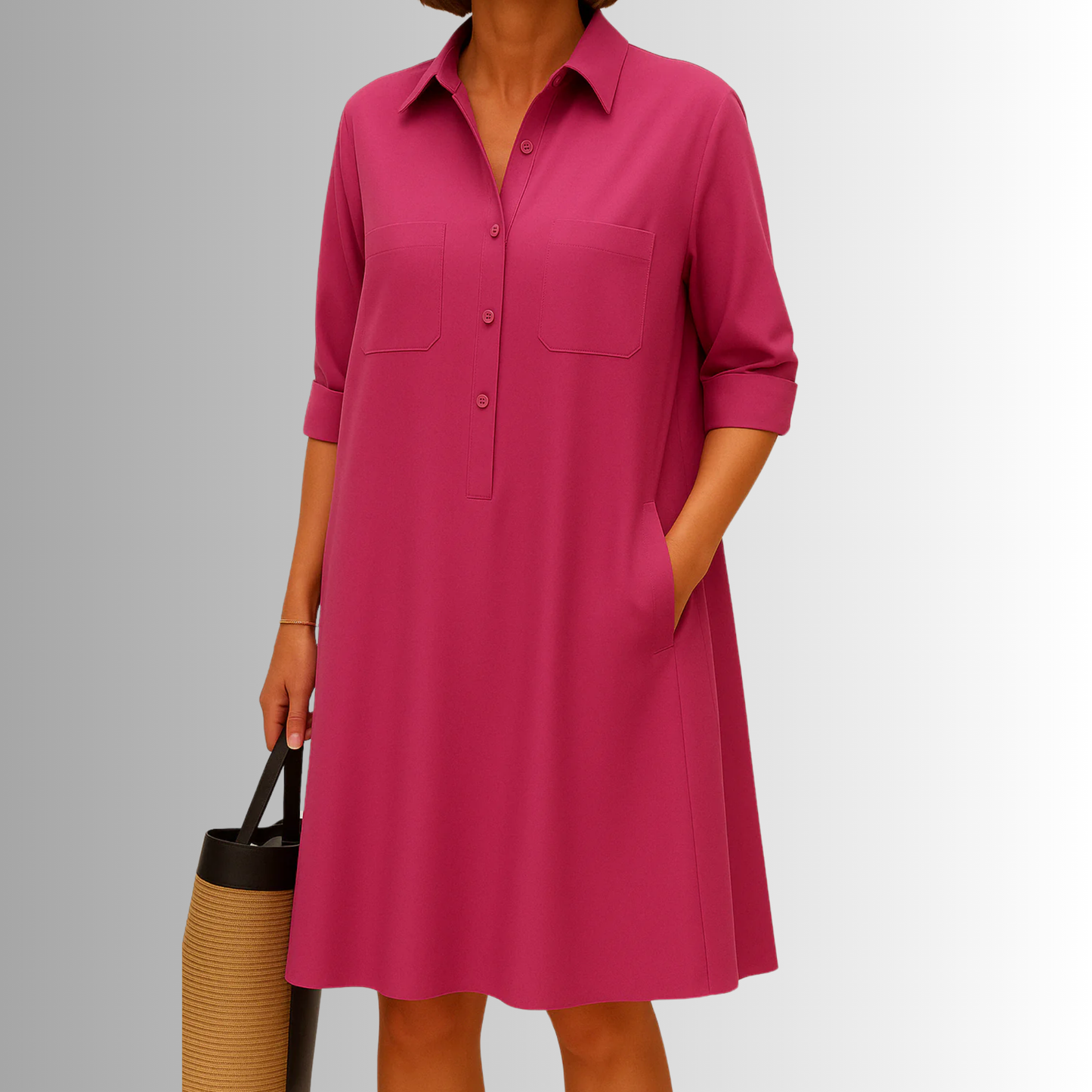Casual Easy Fit Button Dress