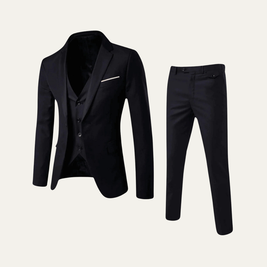 Men's 3 Piece Suit Set Wool Blazer Waistcoat Trousers - VibreMode