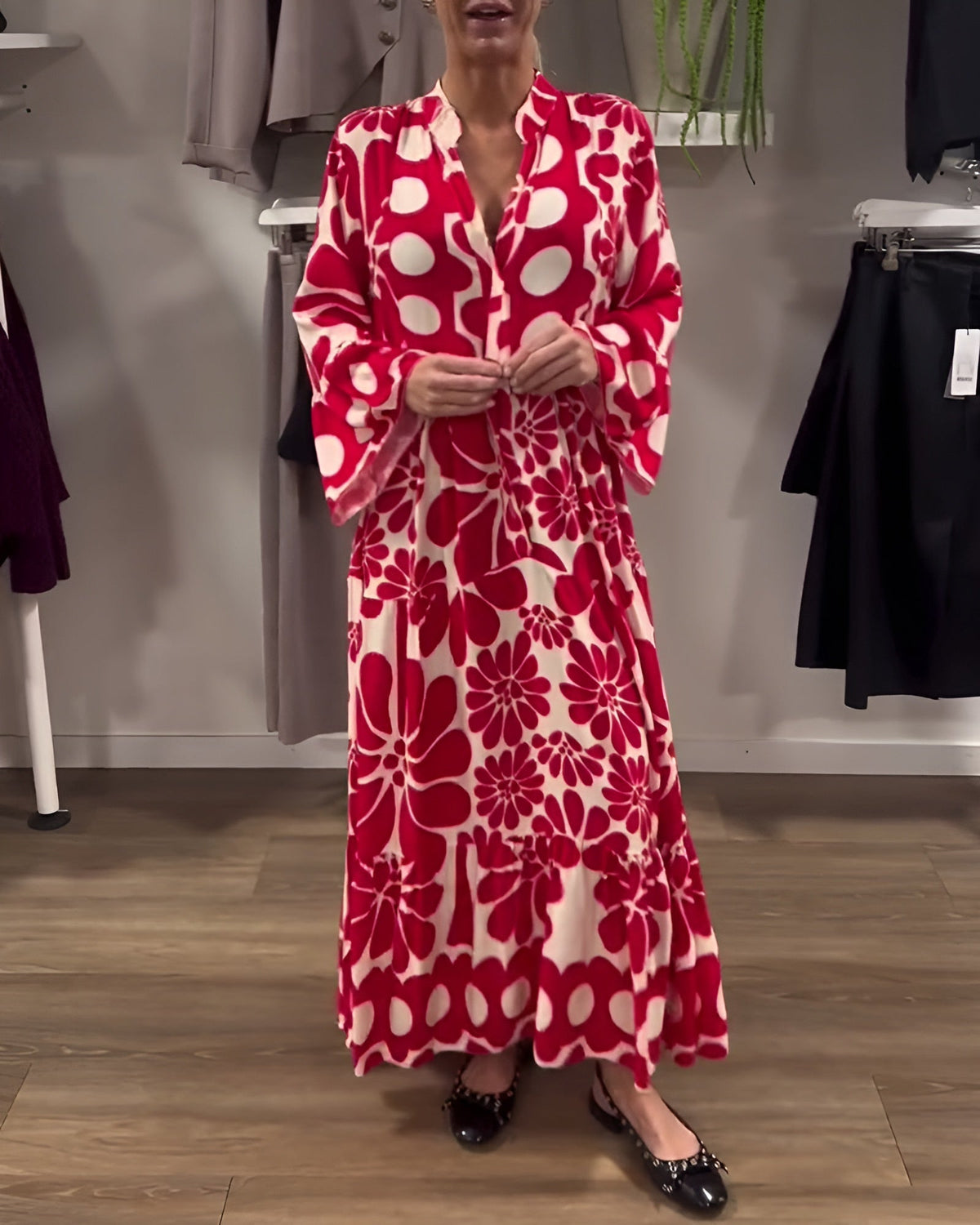 Estelle Women's Maxi Dress Tummy Control Printed Evening - VibreMode
