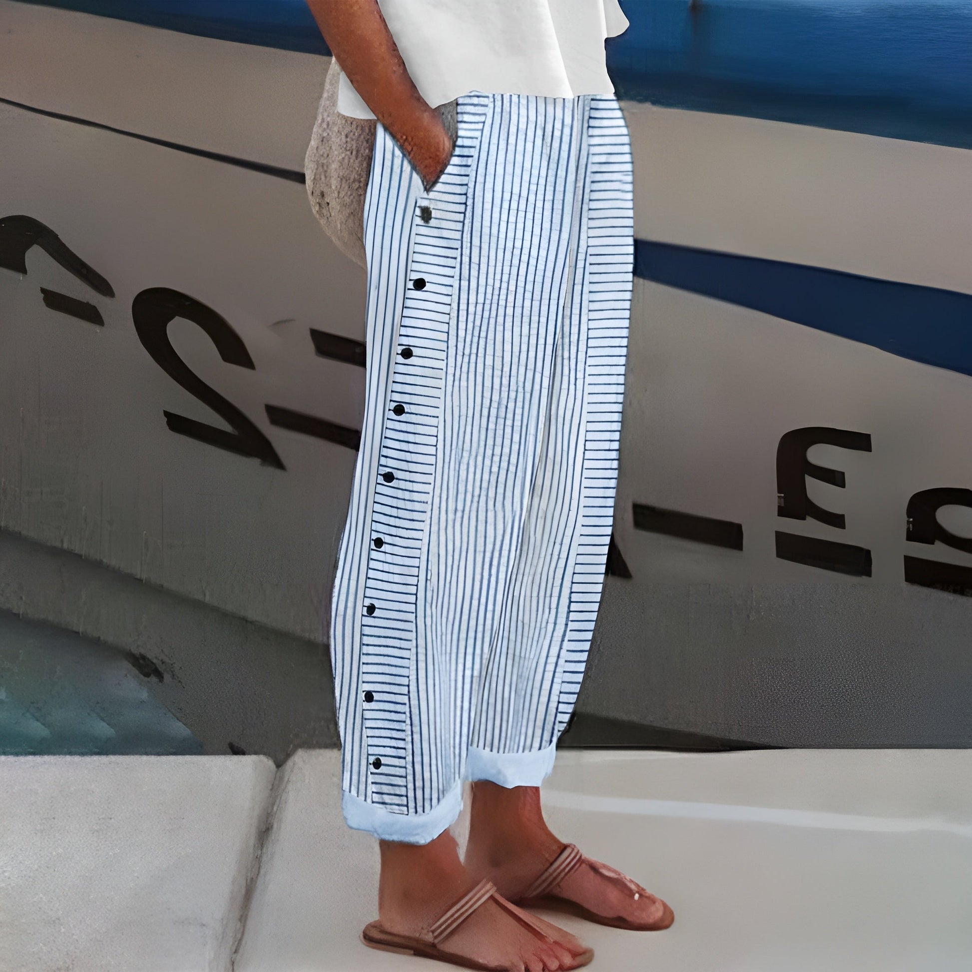 Women's Vertical Striped Trousers - VibreMode