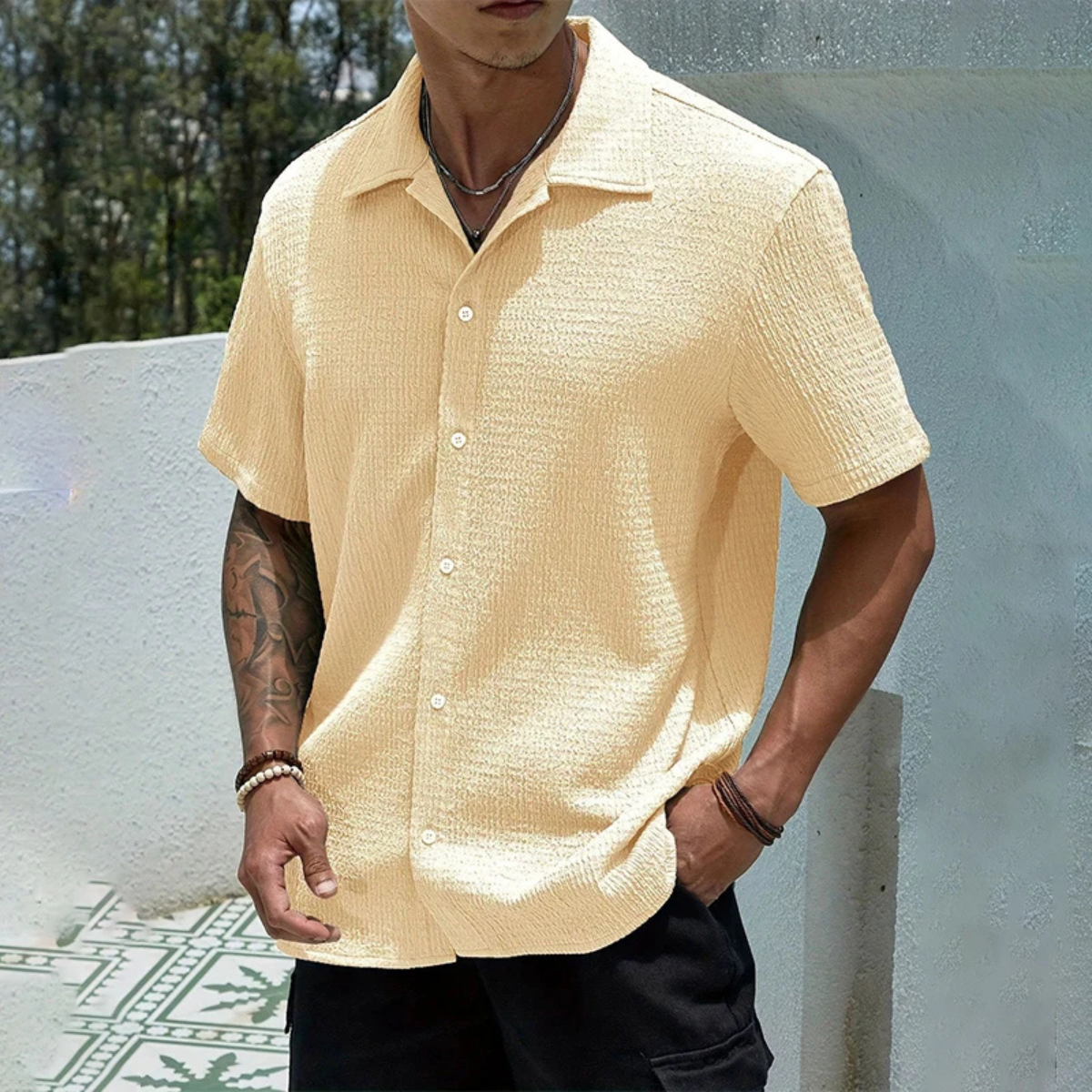 Men's Casual Button-Up Shirt