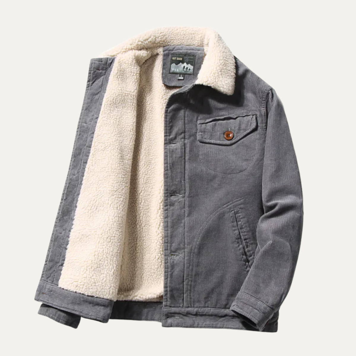 Montefalco Men's Corduroy Jacket Turn Down Collar