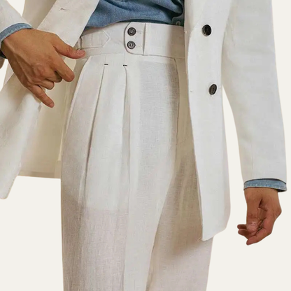 Men's Linen High Waist Dress Pants
