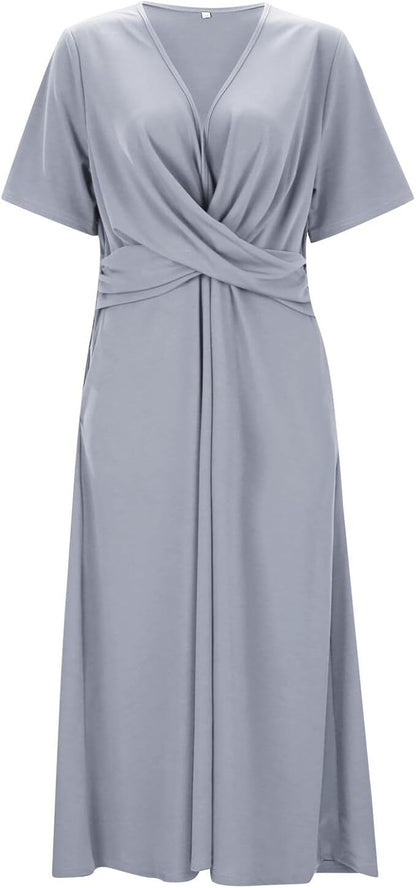 Women's V-Neck Short Sleeve Dress