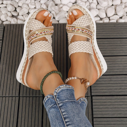 Women's Woven Slip On Sandals