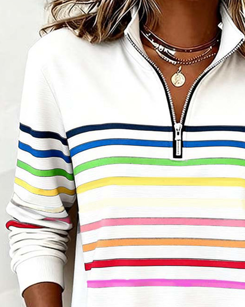 Women's Crew Neck Sweatshirt Ribbed Hem