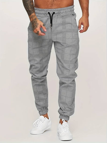 Men's Slim Fit Checkered Joggers