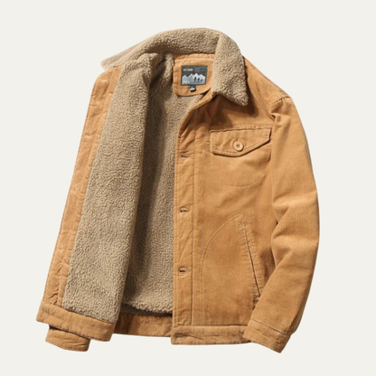 Montefalco Men's Corduroy Jacket Turn Down Collar