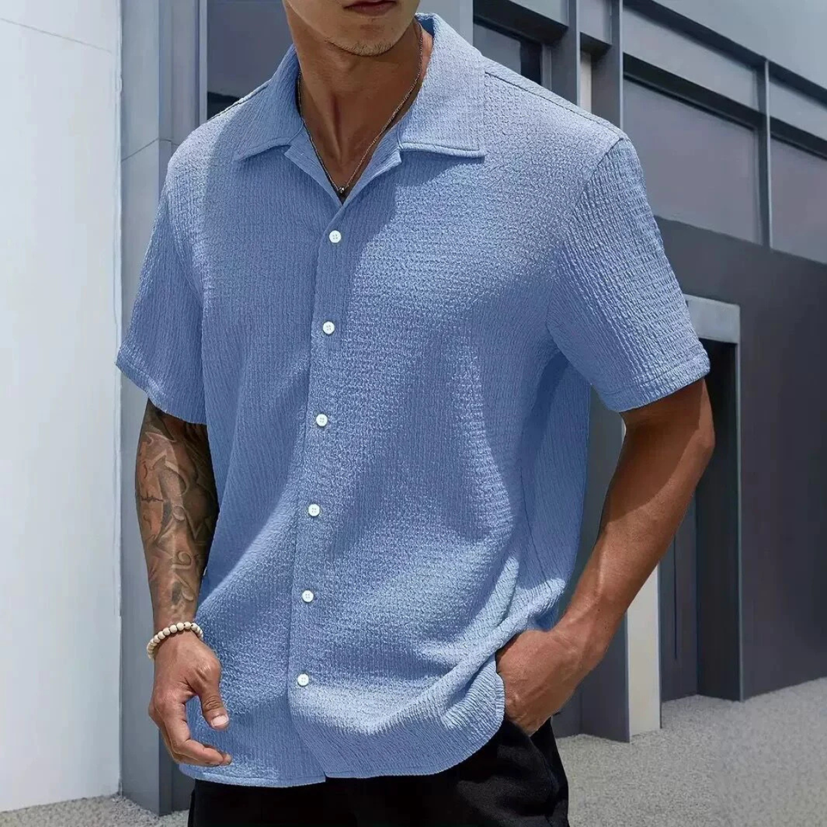 Men's Casual Button-Up Shirt