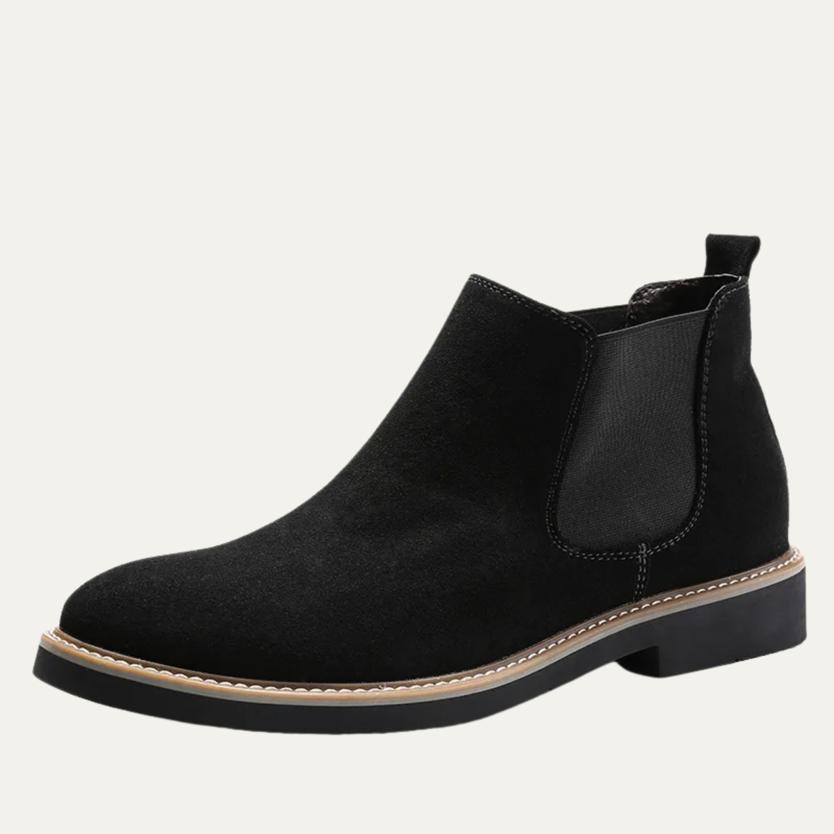 Amarone Men's Suede Chelsea Boots Black - VibreMode