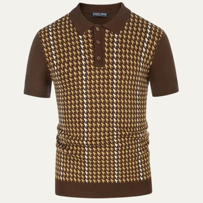 Amarone Men's Polo Shirt Contrast Pattern Knit