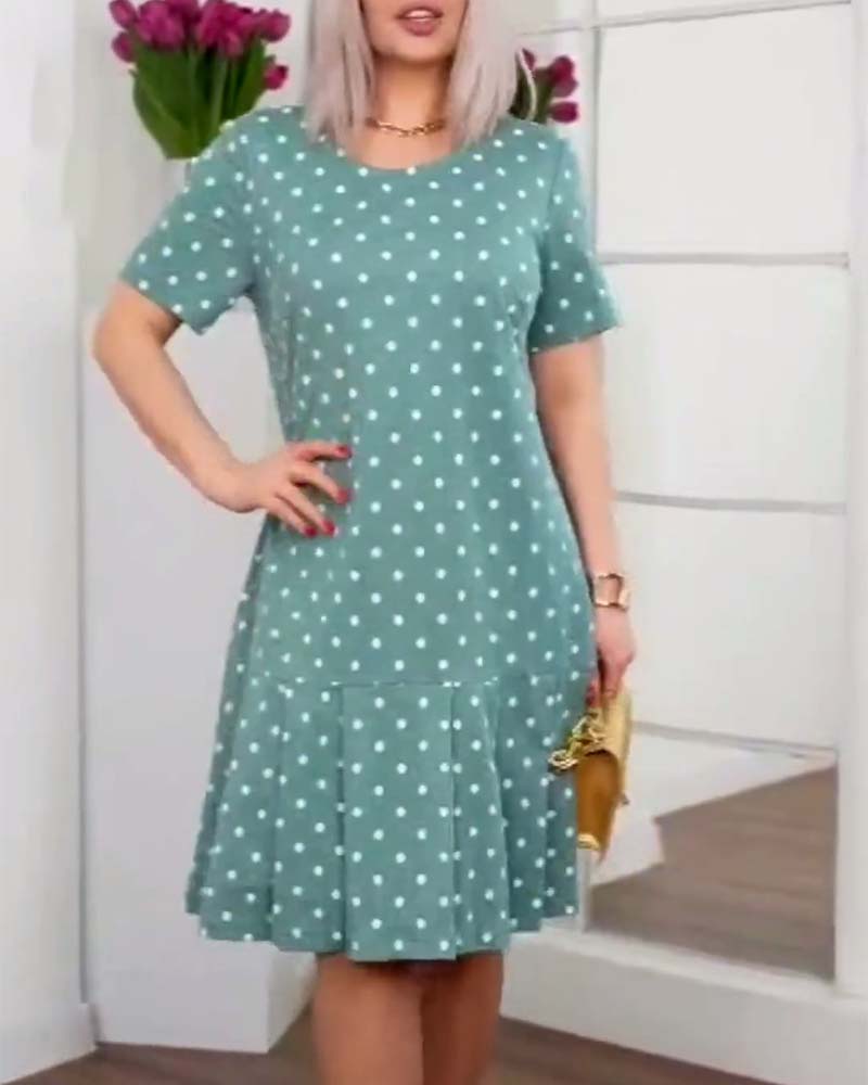 Fun Dot Pattern Summer Dress - VibreMode
