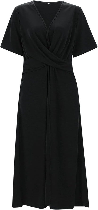 Women's V-Neck Short Sleeve Dress