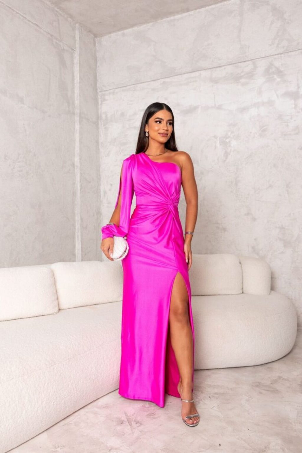 Women's One-Shoulder Maxi Dress High Slit
