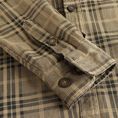 Men's Cotton Shirt Jacket Lightweight Checkered