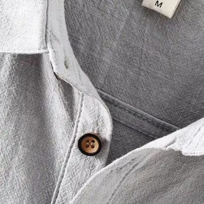 Men's Linen Polo Shirt Short Sleeve Casual Beige
