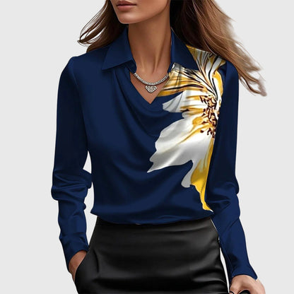 Floral Women's Crew Neck Long Sleeve Blouse