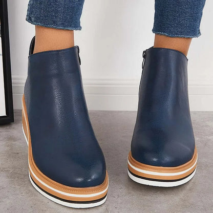 Women's Side Zip Wedge Boots